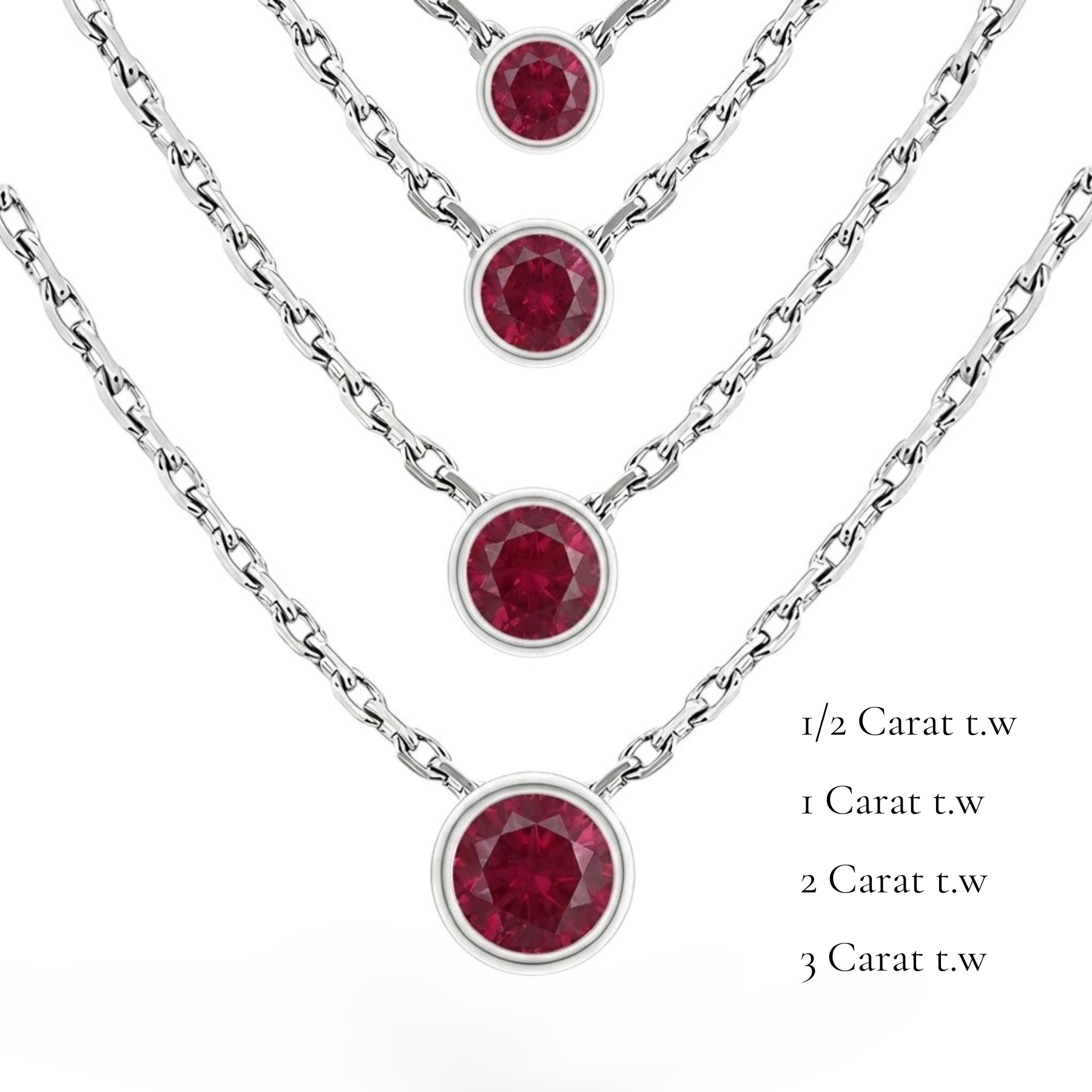 La Ronde® Bezel Ruby Pendant Necklace, Sterling Silver