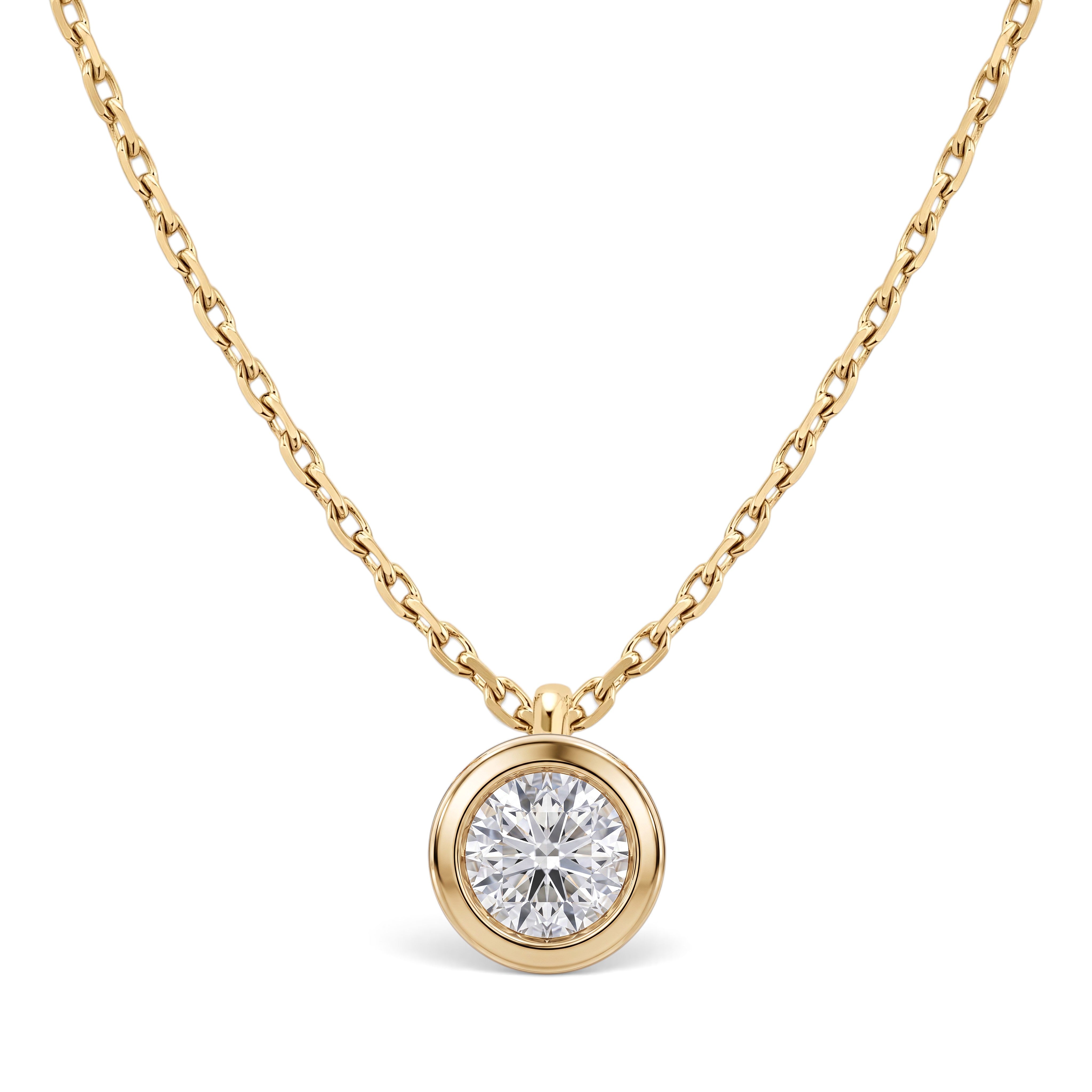 La Ronde® Bezel Diamond Pendant Necklace, Gold Vermeil