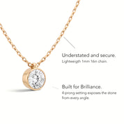 La Ronde® Bezel Diamond Pendant Necklace, Gold Vermeil