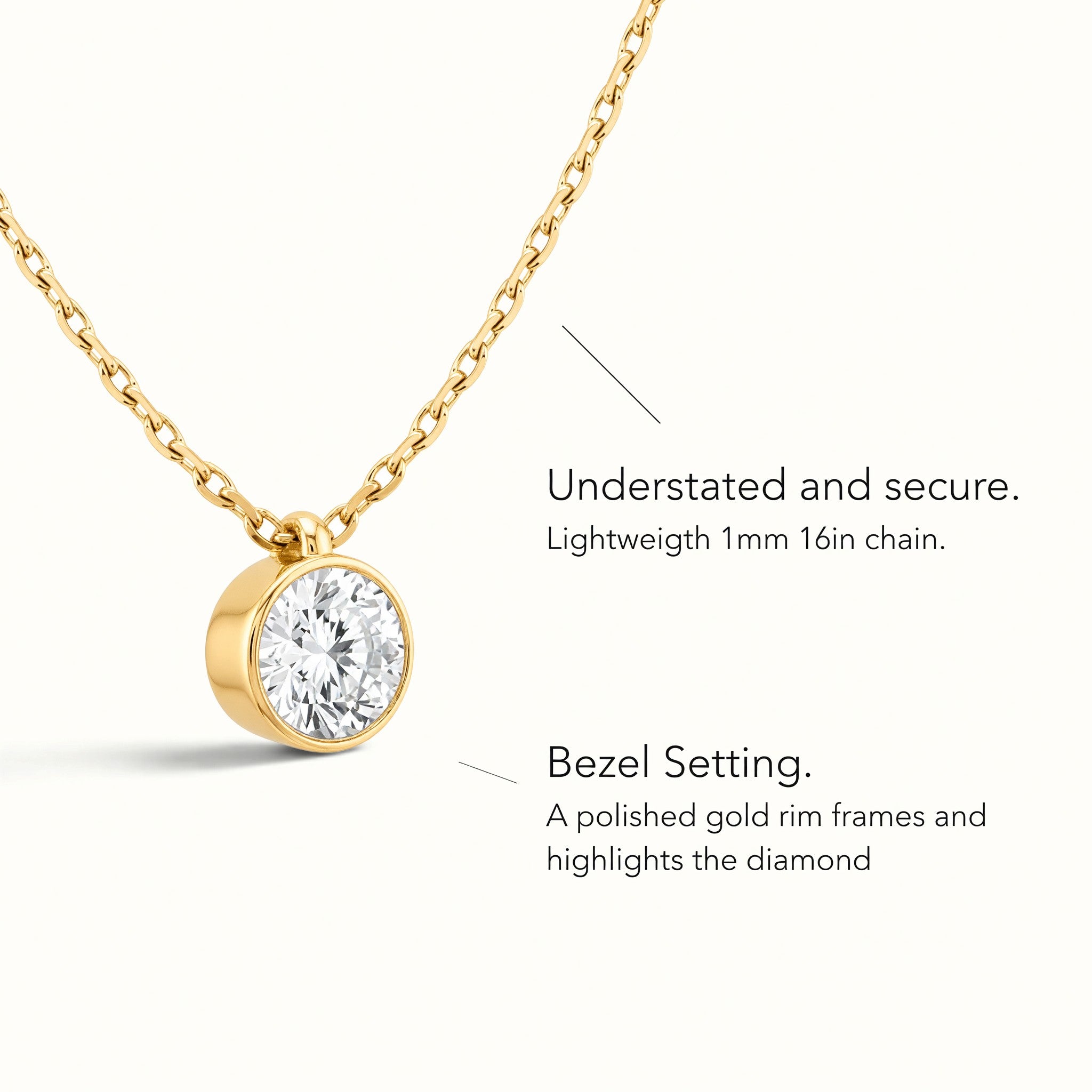 La Ronde® Bezel Diamond Pendant Necklace, Gold Vermeil