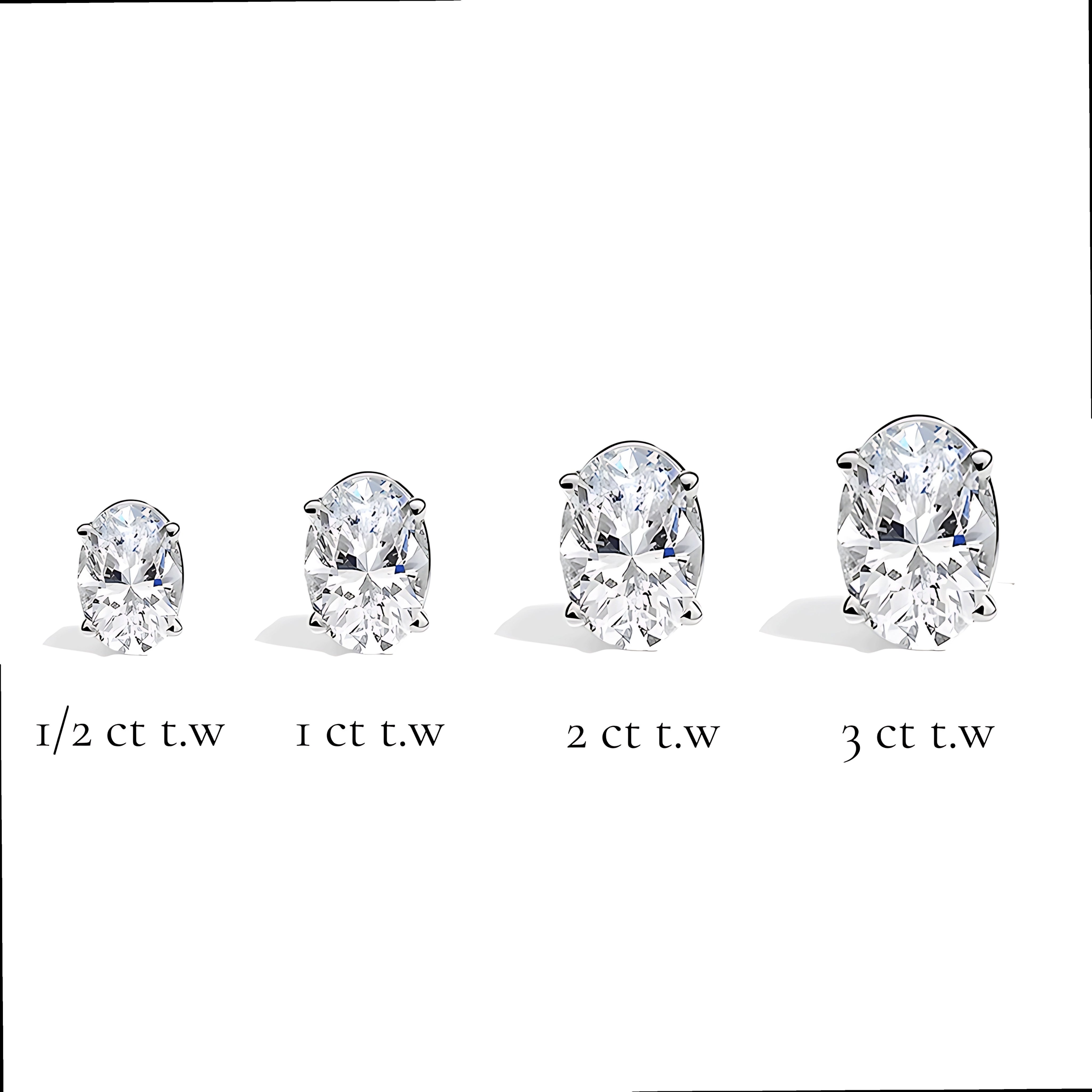 L'Ovale® Diamond Stud Earrings, Platinum