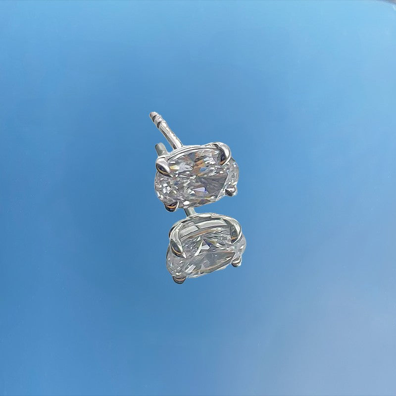 L'Ovale® Emerald Stud Earrings, 14K Rose Gold