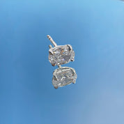 L'Ovale® Sapphire Stud Earrings, Platinum