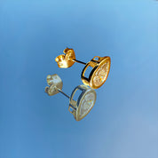 La Poire® Bezel Sapphire Stud Earrings, 14K Rose Gold