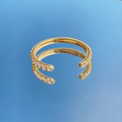 Open Petite Diamond Band, Gold Vermeil