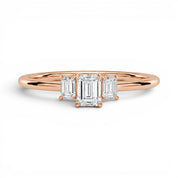 L'Emeraude® 3-Stones 0.5ct Diamond Ring, 14K Rose Gold