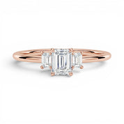 L'Emeraude® 3-Stones 1ct Diamond Ring, 14K Rose Gold