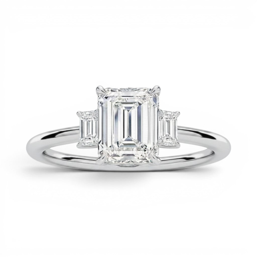 L'Emeraude® 3-Stones 2ct Diamond Ring, Platinum