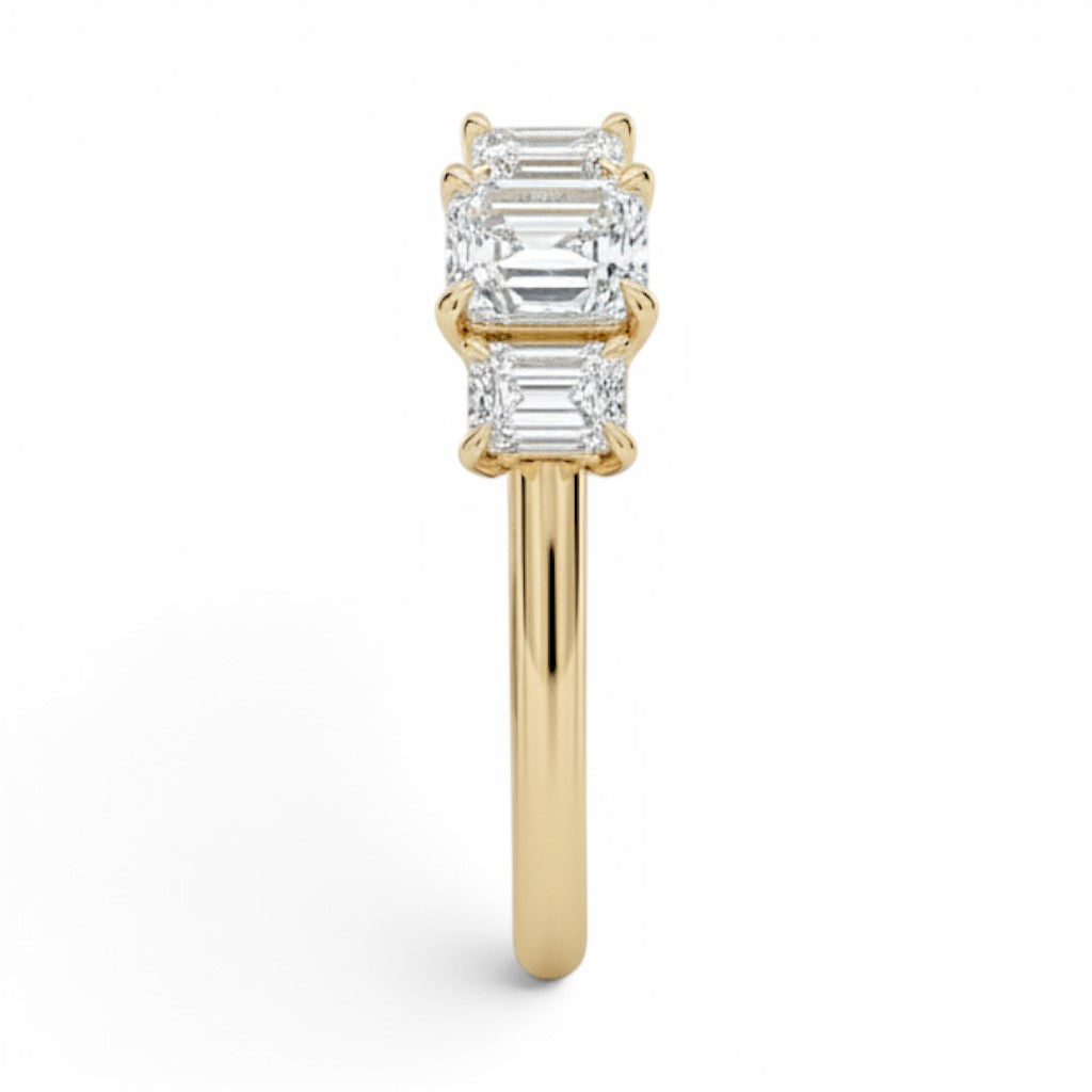 L'Emeraude® 3-Stones 0.5ct Diamond Ring, 14K Yellow Gold