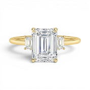 L'Emeraude® 3-Stones 3ct Diamond Ring, 14K Yellow Gold
