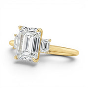 L'Emeraude® 3-Stones 3ct Diamond Ring, 14K Yellow Gold
