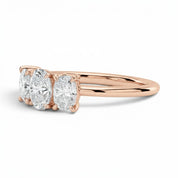 L'Ovale® 3-Stones 0.5ct Diamond Ring, 14K Rose Gold