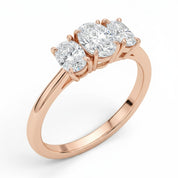 L'Ovale® 3-Stones 0.5ct Diamond Ring, 14K Rose Gold