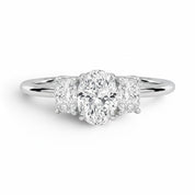 L'Ovale® 3-Stones 1ct Diamond Ring, Platinum