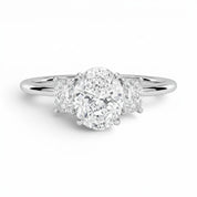 L'Ovale® 3-Stones 2ct Diamond Ring, Platinum