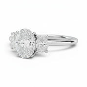 L'Ovale® 3-Stones 2ct Diamond Ring, Platinum