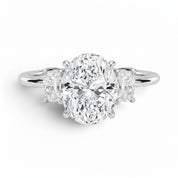 L'Ovale® 3-Stones 3ct Diamond Ring, 14K White Gold