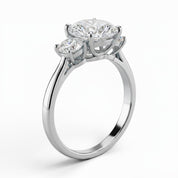 L'Ovale® 3-Stones 3ct Diamond Ring, 14K White Gold