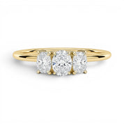 L'Ovale® 3-Stones 0.5ct Diamond Ring, 14K Yellow Gold