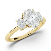 L'Ovale® 3-Stones 2ct Diamond Ring, 14K Yellow Gold