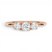 La Ronde® 3-Stones 0.5ct Diamond Ring, 14K Rose Gold