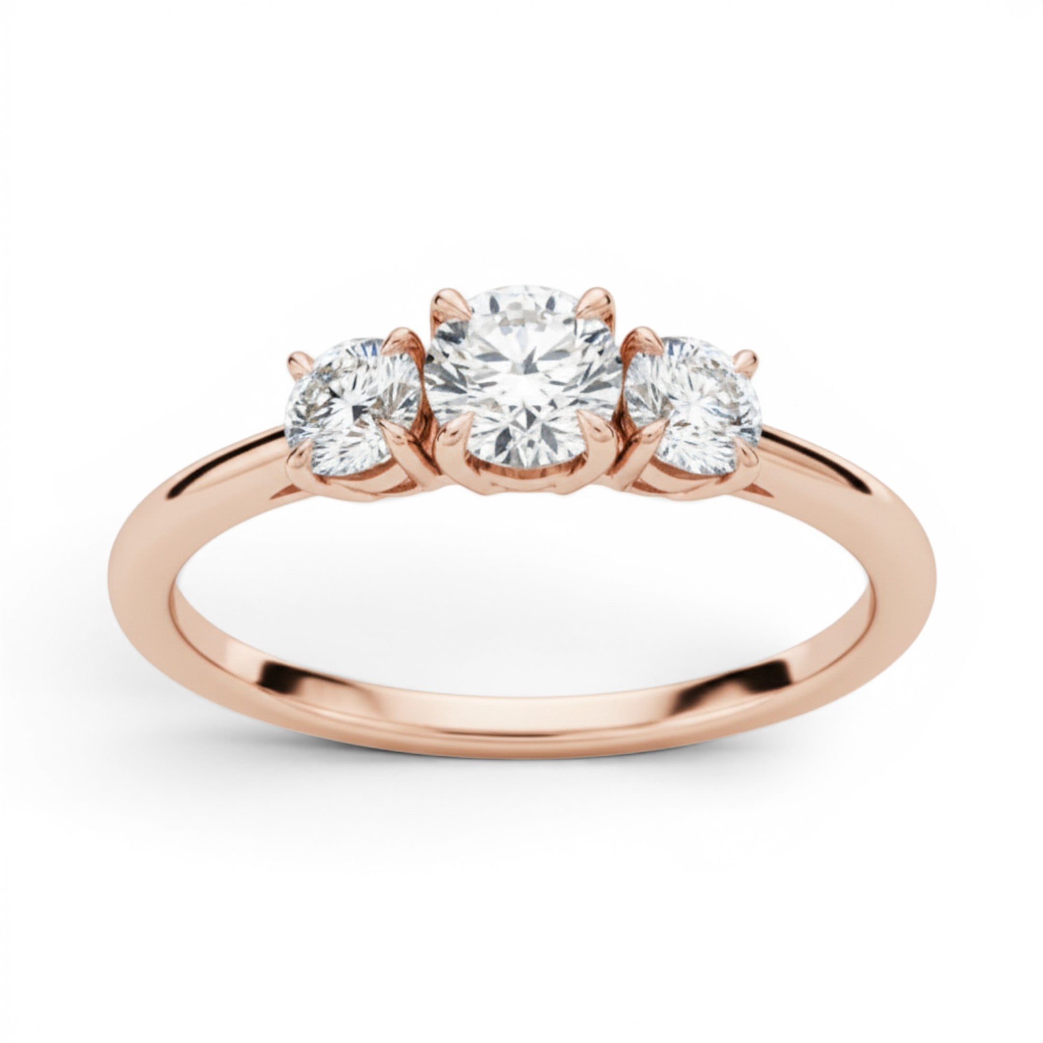 La Ronde® 3-Stones 0.5ct Diamond Ring, 14K Rose Gold