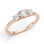 La Ronde® 3-Stones 0.5ct Diamond Ring, 14K Rose Gold