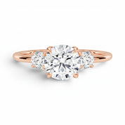 La Ronde® 3-Stones 2ct Diamond Ring, 14K Rose Gold