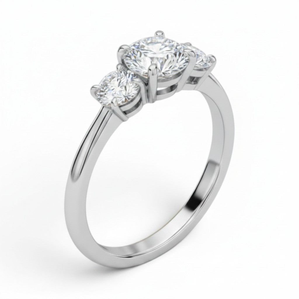 La Ronde® 3-Stones 1ct Diamond Ring, Platinum