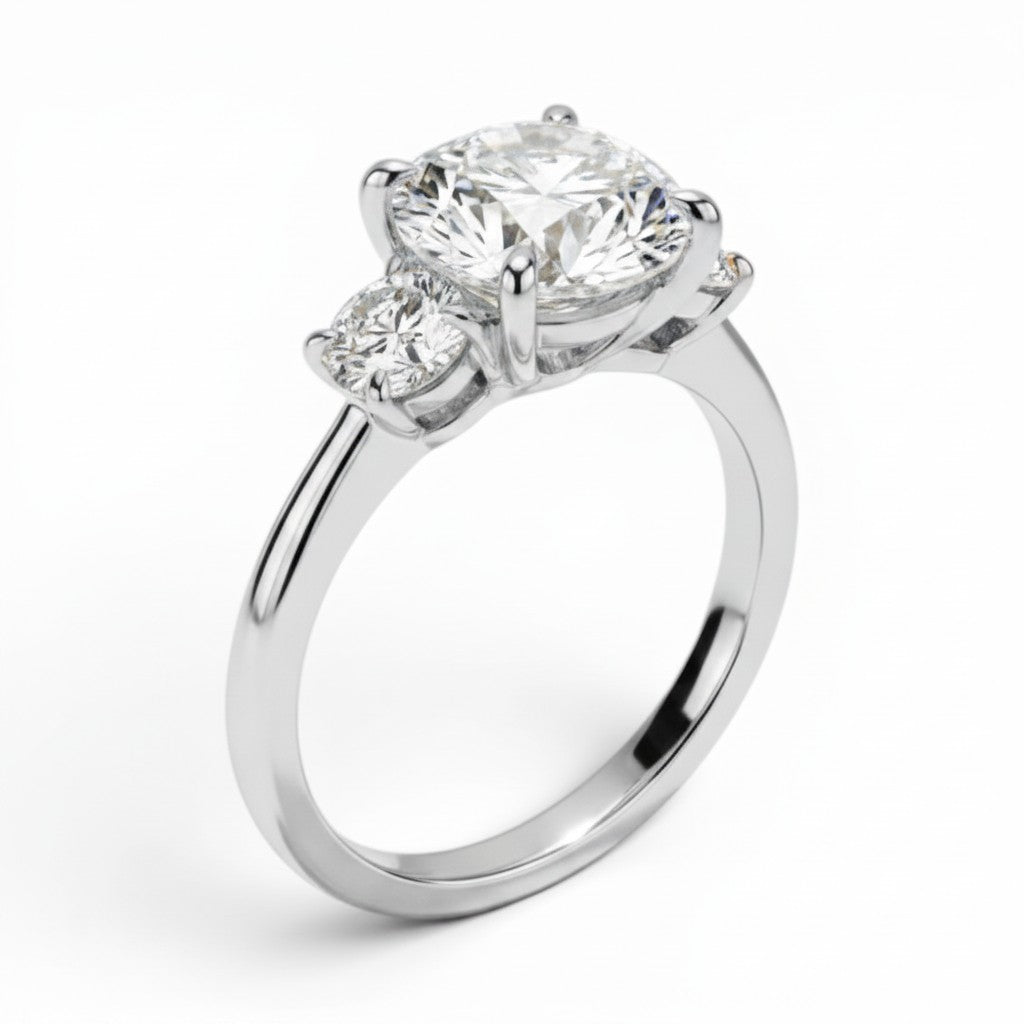 La Ronde® 3-Stones 3ct Diamond Ring, 14K White Gold