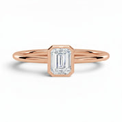 L'Emeraude® Bezel Solitaire 1ct Diamond Ring, 14K Rose Gold