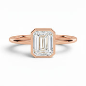 L'Emeraude® Bezel Solitaire 2ct Diamond Ring, 14K Rose Gold