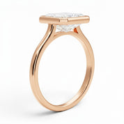 L'Emeraude® Bezel Solitaire 2ct Diamond Ring, 14K Rose Gold