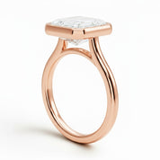 L'Emeraude® Bezel Solitaire 3ct Diamond Ring, 14K Rose Gold