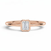 L'Emeraude® Bezel Solitaire 0.5ct Diamond Ring, 14K Rose Gold