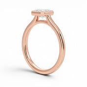 L'Emeraude® Bezel Solitaire 0.5ct Diamond Ring, 14K Rose Gold