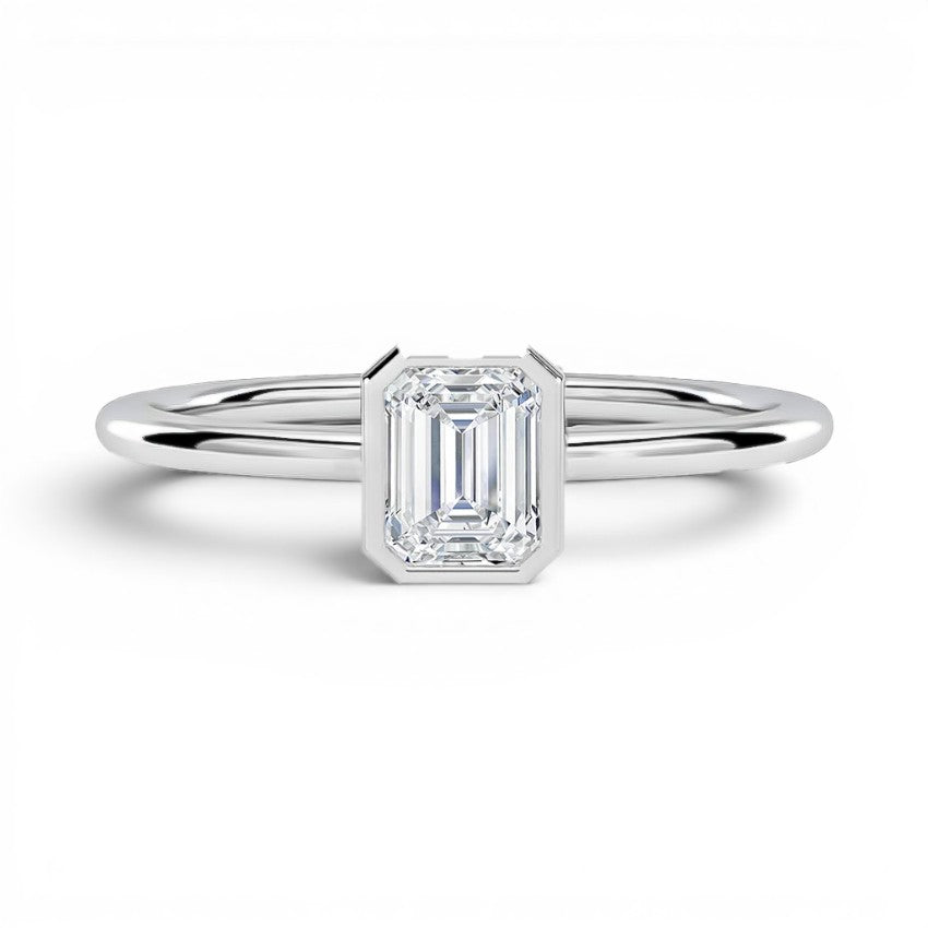 L'Emeraude® Bezel Solitaire 1ct Diamond Ring, Platinum