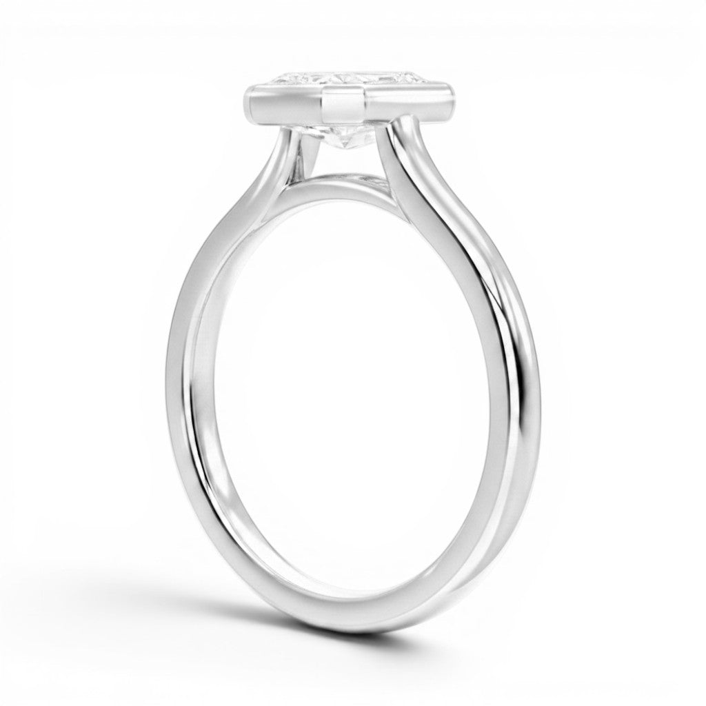 L'Emeraude® Bezel Solitaire 1ct Diamond Ring, Platinum