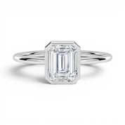 L'Emeraude® Bezel Solitaire 2ct Diamond Ring, 14K White Gold