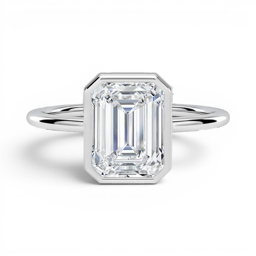 L'Emeraude® Bezel Solitaire 3ct Diamond Ring, Platinum
