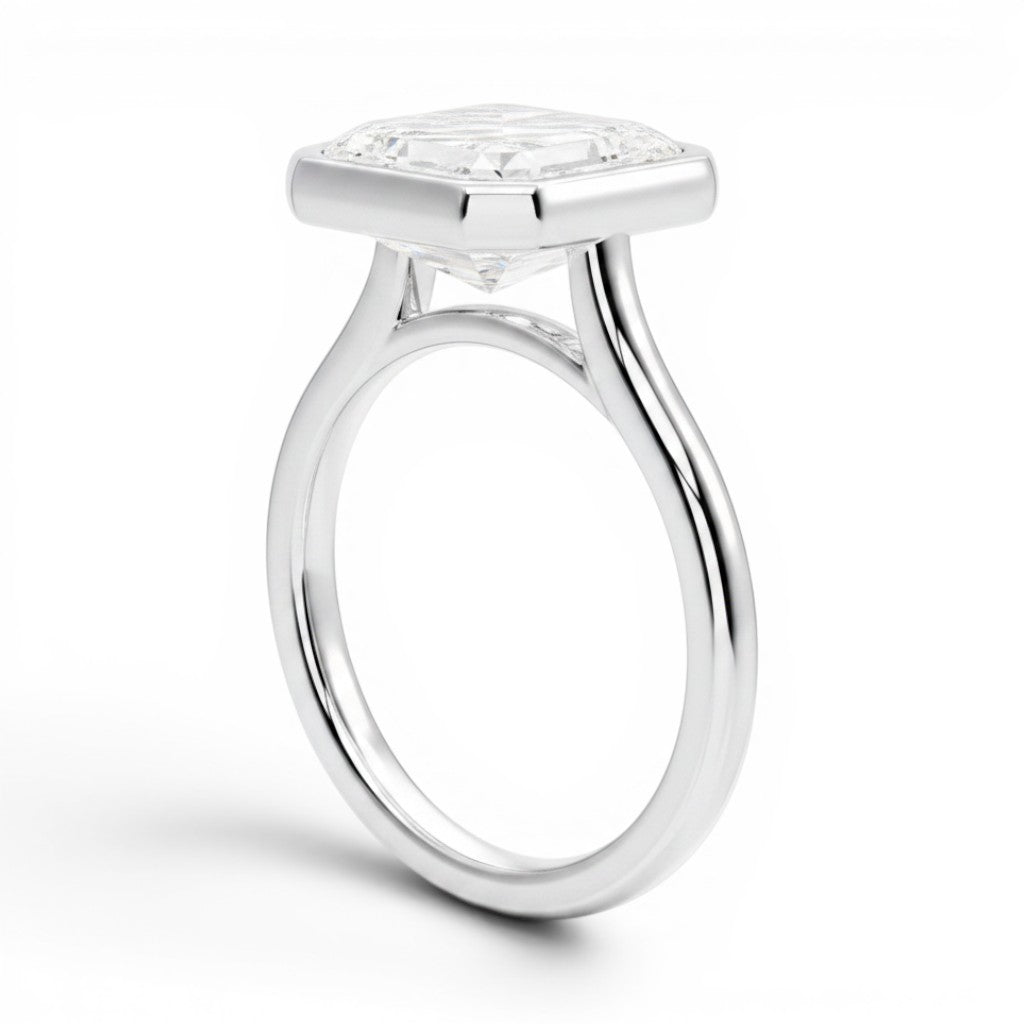 L'Emeraude® Bezel Solitaire 3ct Diamond Ring, Platinum