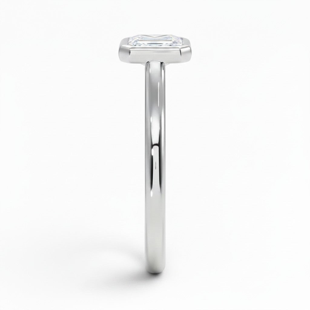 L'Emeraude® Bezel Solitaire 0.5ct Diamond Ring, Platinum