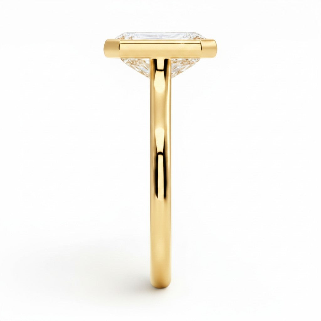 L'Emeraude® Bezel Solitaire 2ct Diamond Ring, 14K Yellow Gold