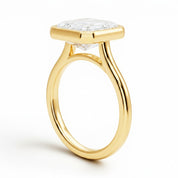 L'Emeraude® Bezel Solitaire 3ct Diamond Ring, 14K Yellow Gold