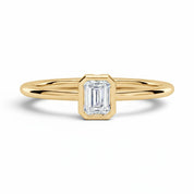 L'Emeraude® Bezel Solitaire 0.5ct Diamond Ring, 14K Yellow Gold