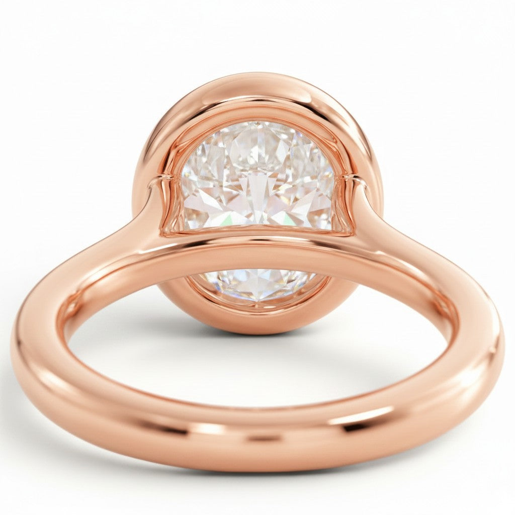 L'Ovale® Bezel Solitaire 2ct Diamond Ring, 14K Rose Gold