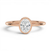 L'Ovale® Bezel Solitaire 1ct Diamond Ring, 14K Rose Gold