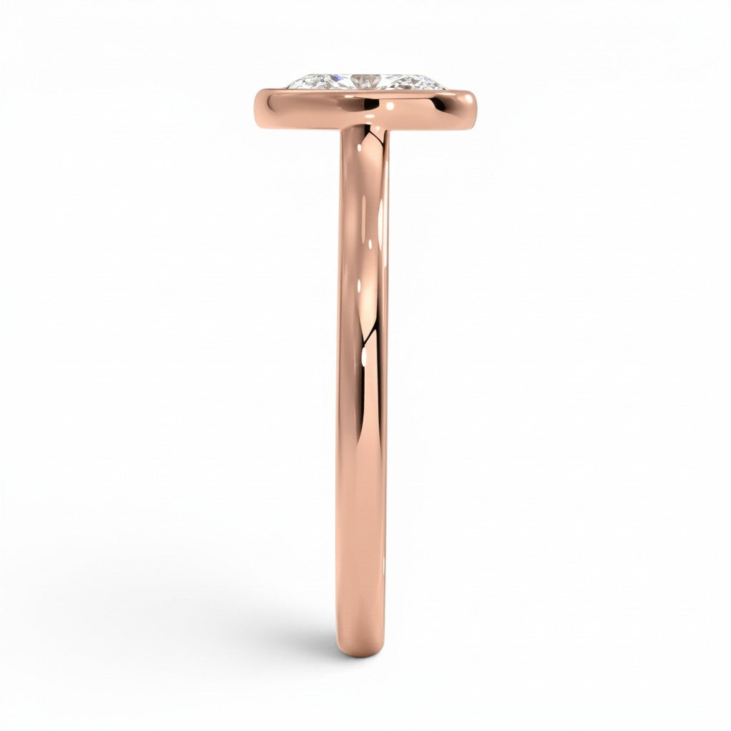 L'Ovale® Bezel Solitaire 1ct Diamond Ring, 14K Rose Gold
