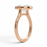 L'Ovale® Bezel Solitaire 3ct Diamond Ring, 14K Rose Gold