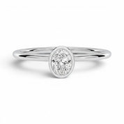 L'Ovale® Bezel Solitaire 0.5ct Diamond Ring, Platinum